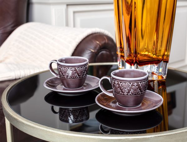 Комплект чаши за кафе Vailant, лилав - Madame Coco