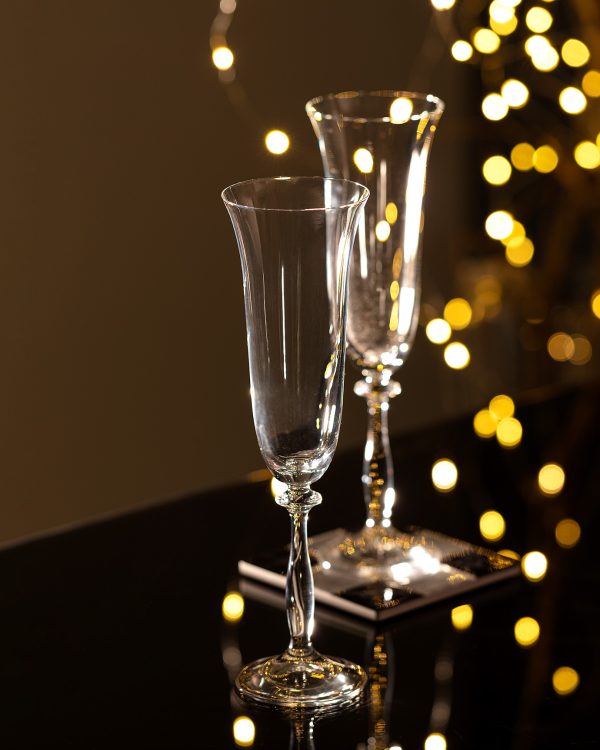 Комплект от 4 кристални чаши за шампанско Lucinda - 190 мл - Madame Coco