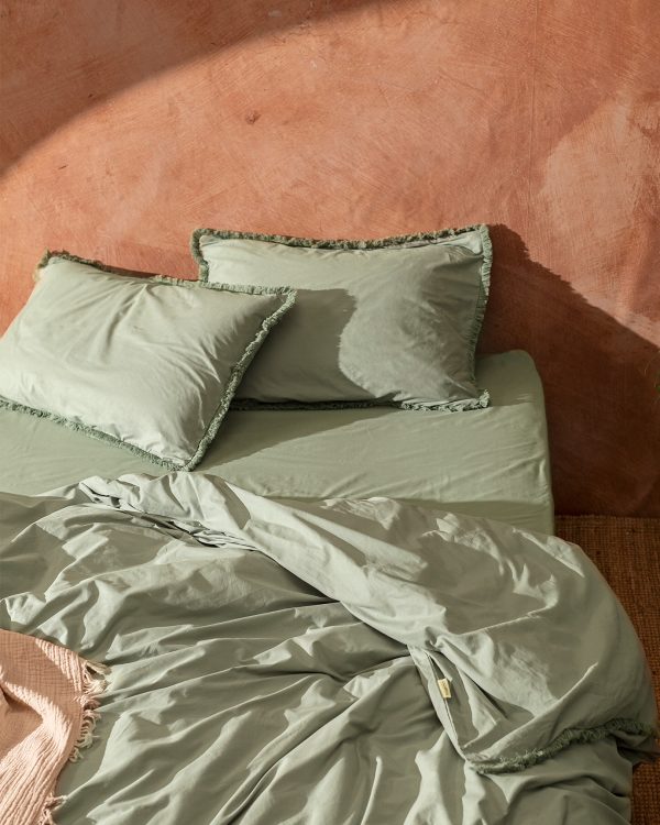 Sona спален комплект 100% памук, с ресни, зелен - Madame Coco